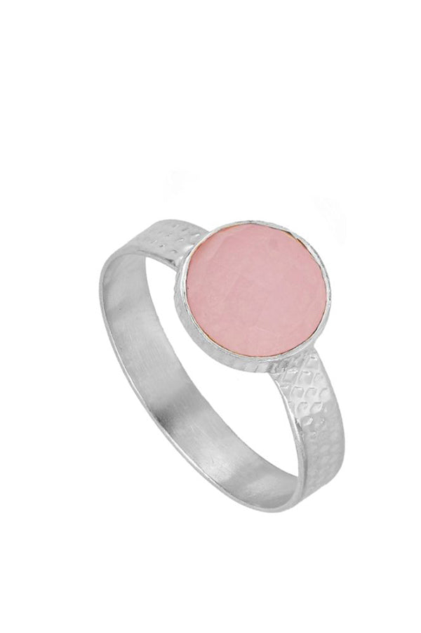 Pink Quartz Round Ring | Black Book Fashion