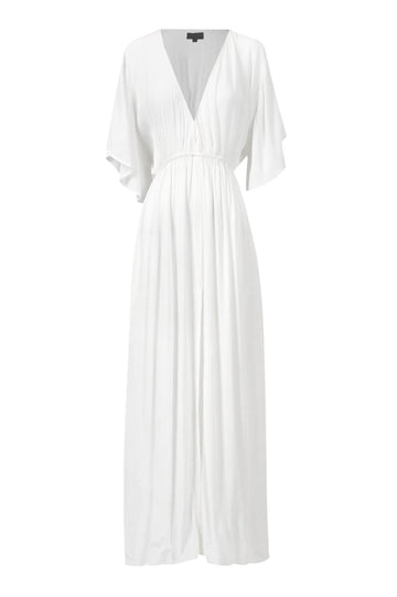 Ani V-Neck Maxi Dress Off White
