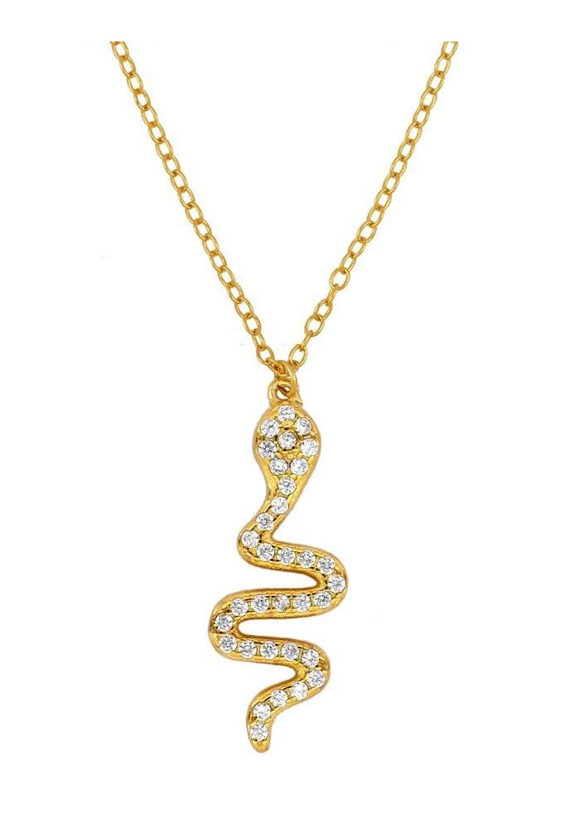 Snake Zirconias Necklace | Black Book Fashion
