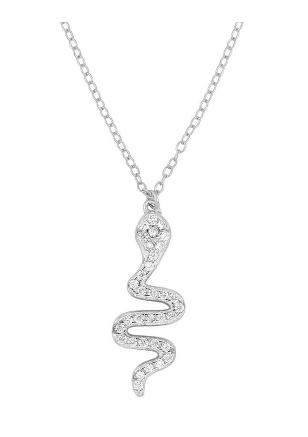 Snake Zirconias Necklace | Black Book Fashion